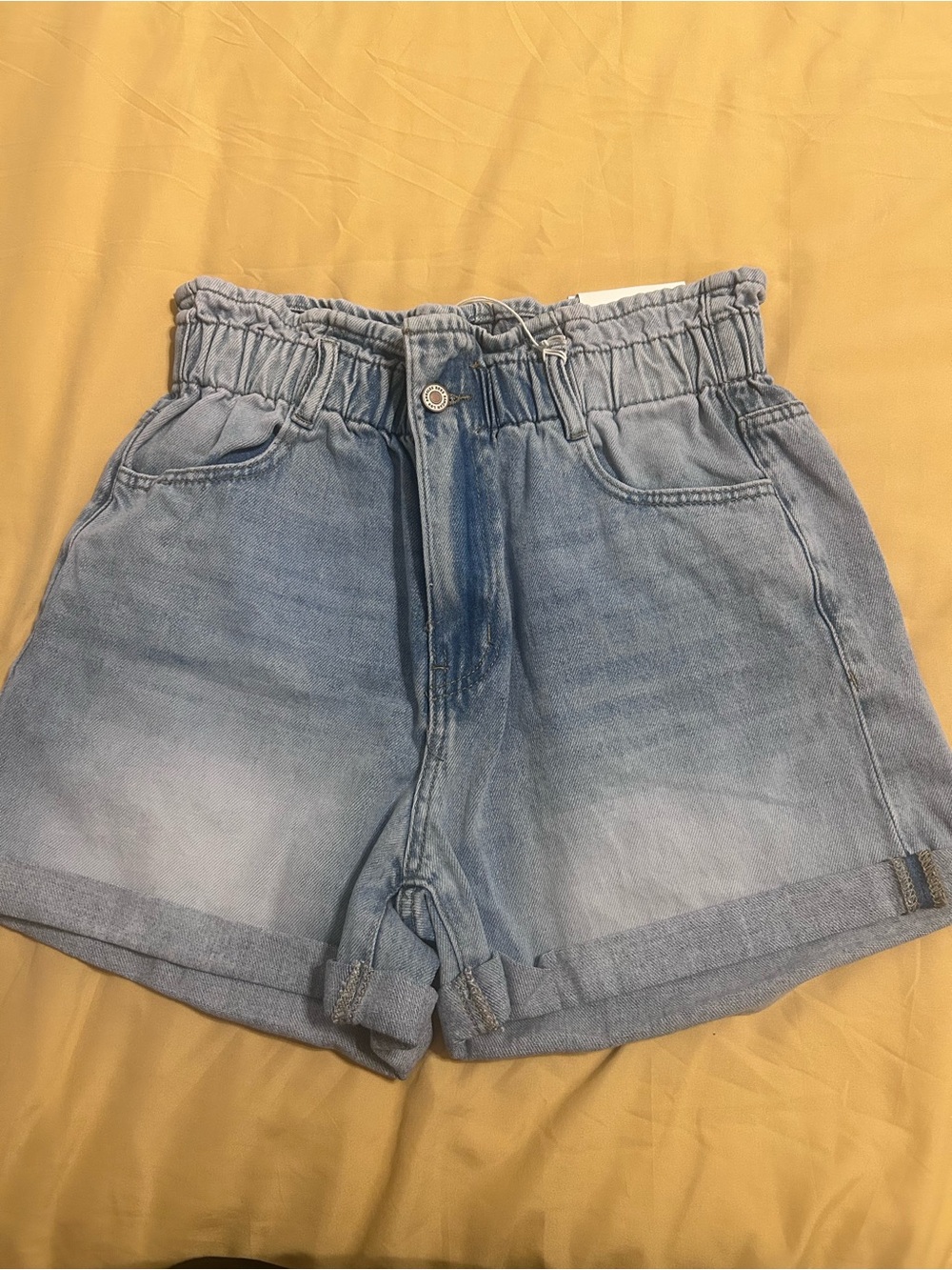 KanCan Light Blue Paperbag Denim Shorts -NWT